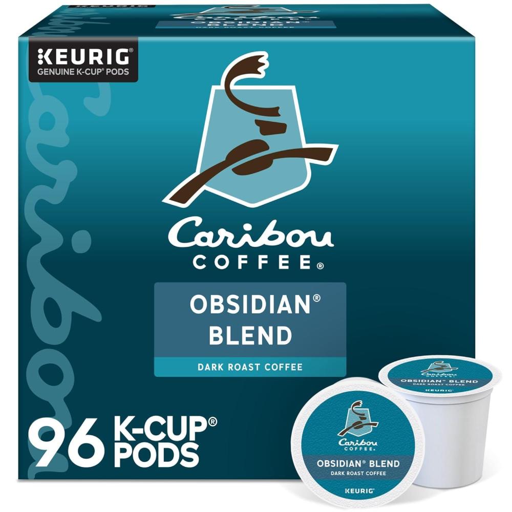 imageCaribou Coffee Reindeer Blend SingleServe Keurig KCup Pods Dark Roast Coffee Pods 88 CountObsidian