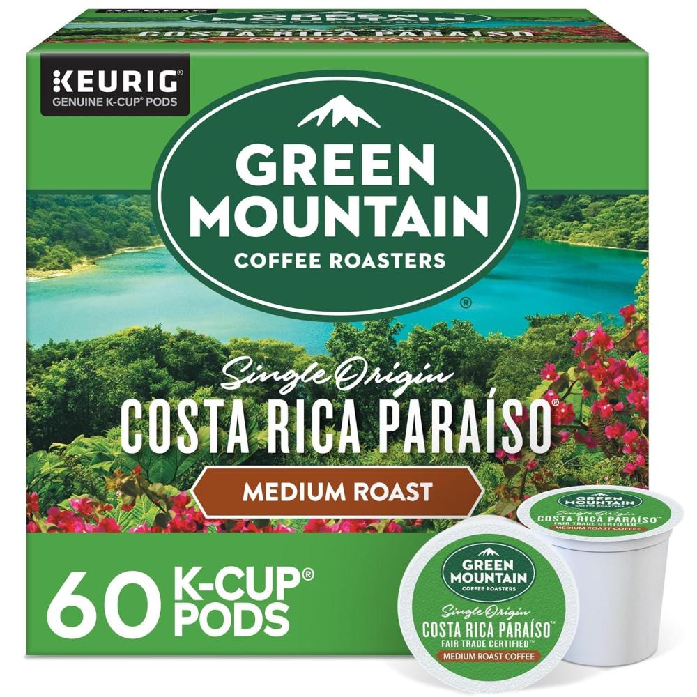 imageGreen Mountain Coffee Roasters Colombia Select Keurig Single Serve KCup Pods Medium Roast Coffee 60 Count 6 Packs of 10Costa Rica Paraiso