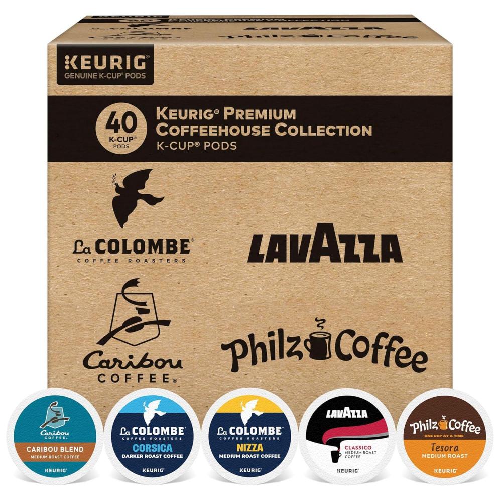 imageKeurig Flavored Coffee Variety Pack Keurig Single Serve KCup Pods 40ctPremium Coffeehouse
