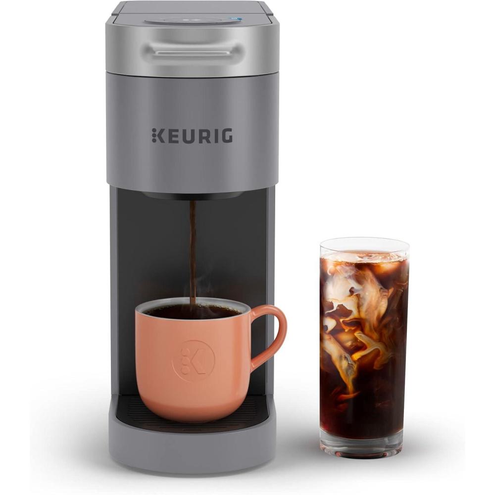 imageKeurig KSlim  ICED Single Serve Coffee Maker Hot and Cold Coffee Capabilities Brews 8 to 12oz Cups 46oz Removable Reservoir Gray