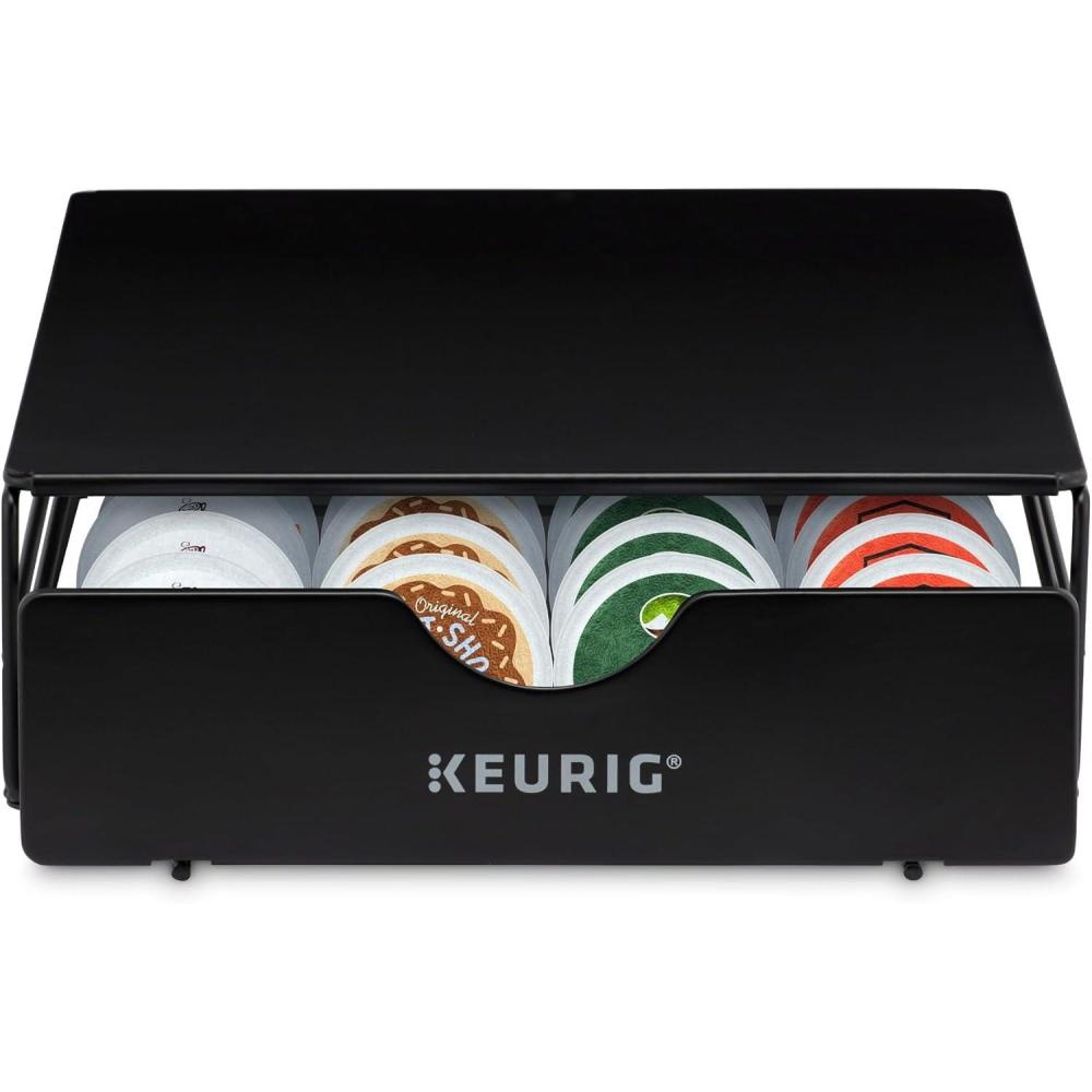 imageKeurig Slim NonRolling Storage Drawer Coffee Pod Storage Holds up to 24 Keurig KCup Pods Black Storage Drawer 24ct 92 x 33 x 122 inchesHolds up to 24 Keurig KCup Pods
