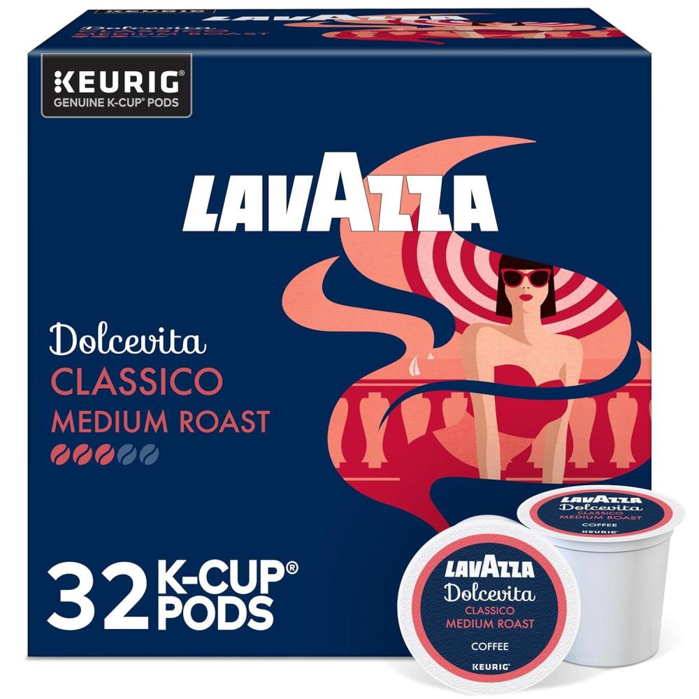 imageLavazza Dolcevita Classico SingleServe Keurig KCup Pods Medium Roast Coffee 60Count Box 6 Packs of 10Coffee