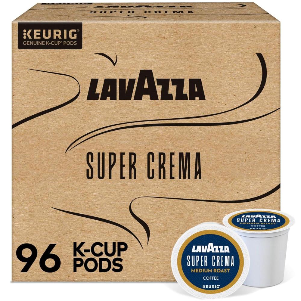 imageLavazza Espresso SingleServe Keurig KCup Pods Medium Roast Coffee 60Count Box 6 Packs of 10Super Crema