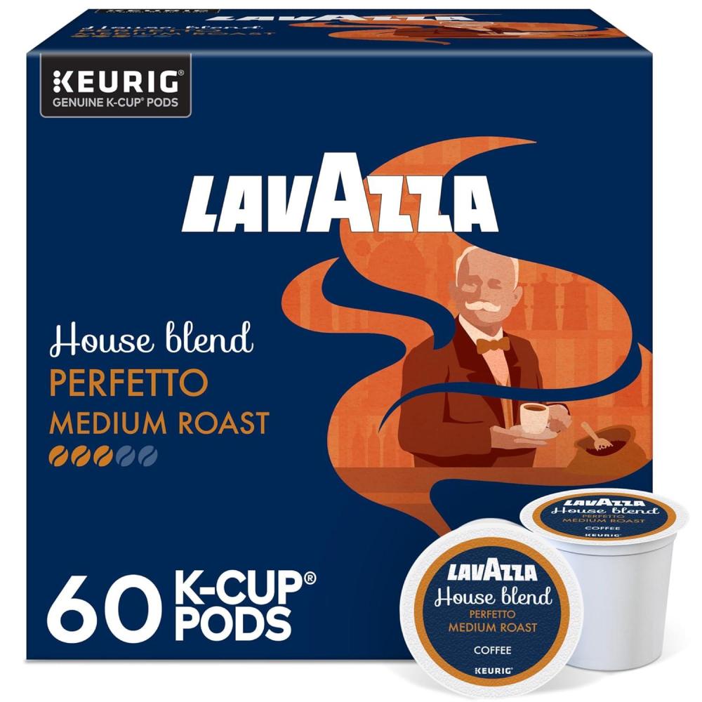 imageLavazza House Blend Perfetto SingleServe Keurig KCup Pods Medium Roast Coffee 60Count Box 6 Packs of 10Perfetto