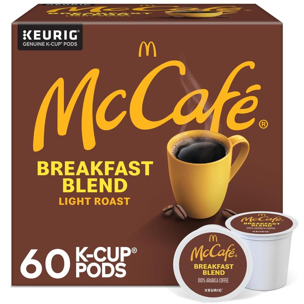 imageMcCafe Breakfast Blend Single Serve Coffee Keurig KCup Pods Light Roast 60 Count 6 Packs of 10Breakfast Blend