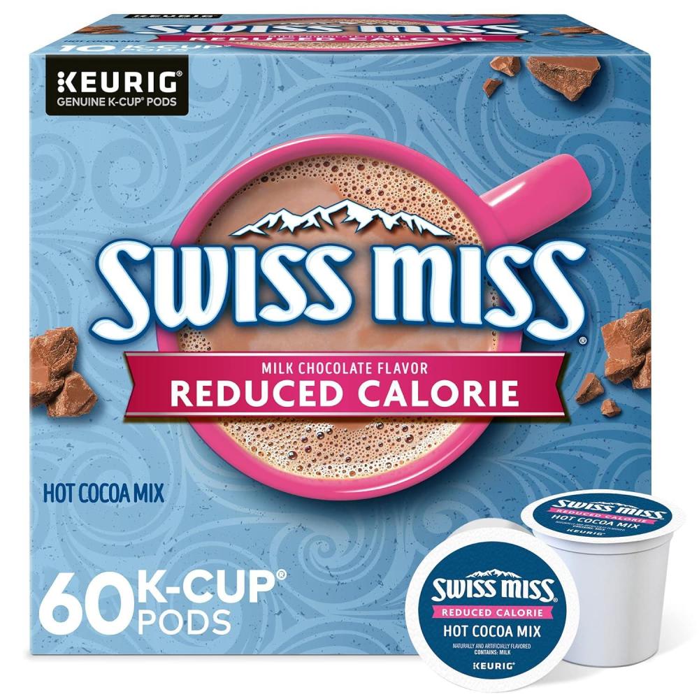 imageSwiss Miss Peppermint Hot Cocoa Keurig SingleServe KCup Pods 60 Count 6 Packs of 10Reduced Calorie