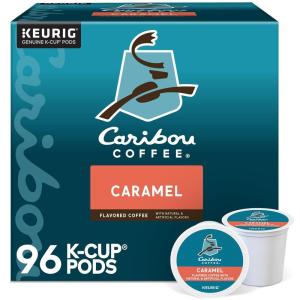 Caribou Coffee Reindeer Blend, Single-Serve Keurig K-Cup Pods, Dark Roast Coffee Pods, 88 Count(Caramel Hideaway)