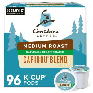 Caribou Coffee Reindeer Blend, Single-Serve Keurig K-Cup Pods, Dark Roast Coffee Pods, 88 Count(Decaf Caribou Blend)
