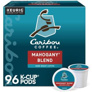 Caribou Coffee Reindeer Blend, Single-Serve Keurig K-Cup Pods, Dark Roast Coffee Pods, 88 Count(Mahogany)