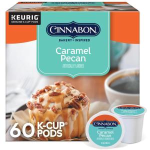 Cinnabon Classic Cinnamon Roll Keurig Single-Serve K-Cup Pods, Light Roast Coffee, 72 Count(Caramel Pecan)