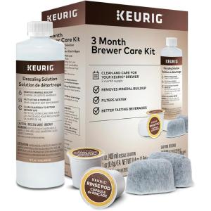 Keurig 3-Month Brewer Maintenance Kit Includes Descaling Solution, Water Filter Cartridges & Rinse Pods, Compatible Classic/1.0 & 2.0 K-Cup Coffee Makers, 7 Count(Maintenance Kit)