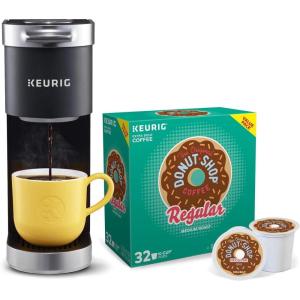 Keurig K-Mini Plus Single Serve Coffee Maker with Donut Shop Coffee Pods, 32 count
