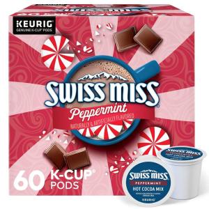 Swiss Miss Peppermint Hot Cocoa, Keurig Single-Serve K-Cup Pods, 60 Count (6 Packs of 10)(Peppermint)