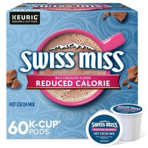 Swiss Miss Peppermint Hot Cocoa, Keurig Single-Serve K-Cup Pods, 60 Count (6 Packs of 10)(Reduced Calorie)