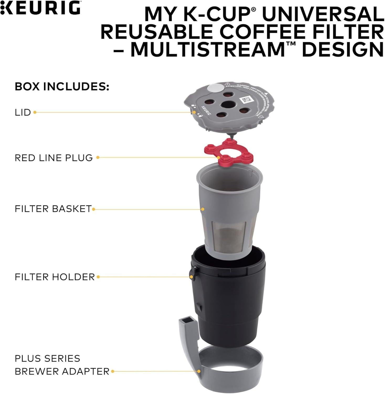 imageKeurig My KCup Reusable Filter MultiStream Technology Gray Packaging May Vary1 Count