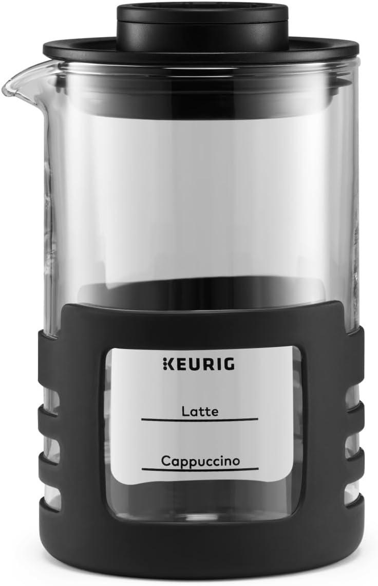 imageKeurig SimpleCafe Frother Rechargeable Handheld Milk Frother for Lattes Cappuccinos amp Iced Coffee USB Cord Included MicrowaveSafe Frothing Cup Hot amp Cold Foam Maker