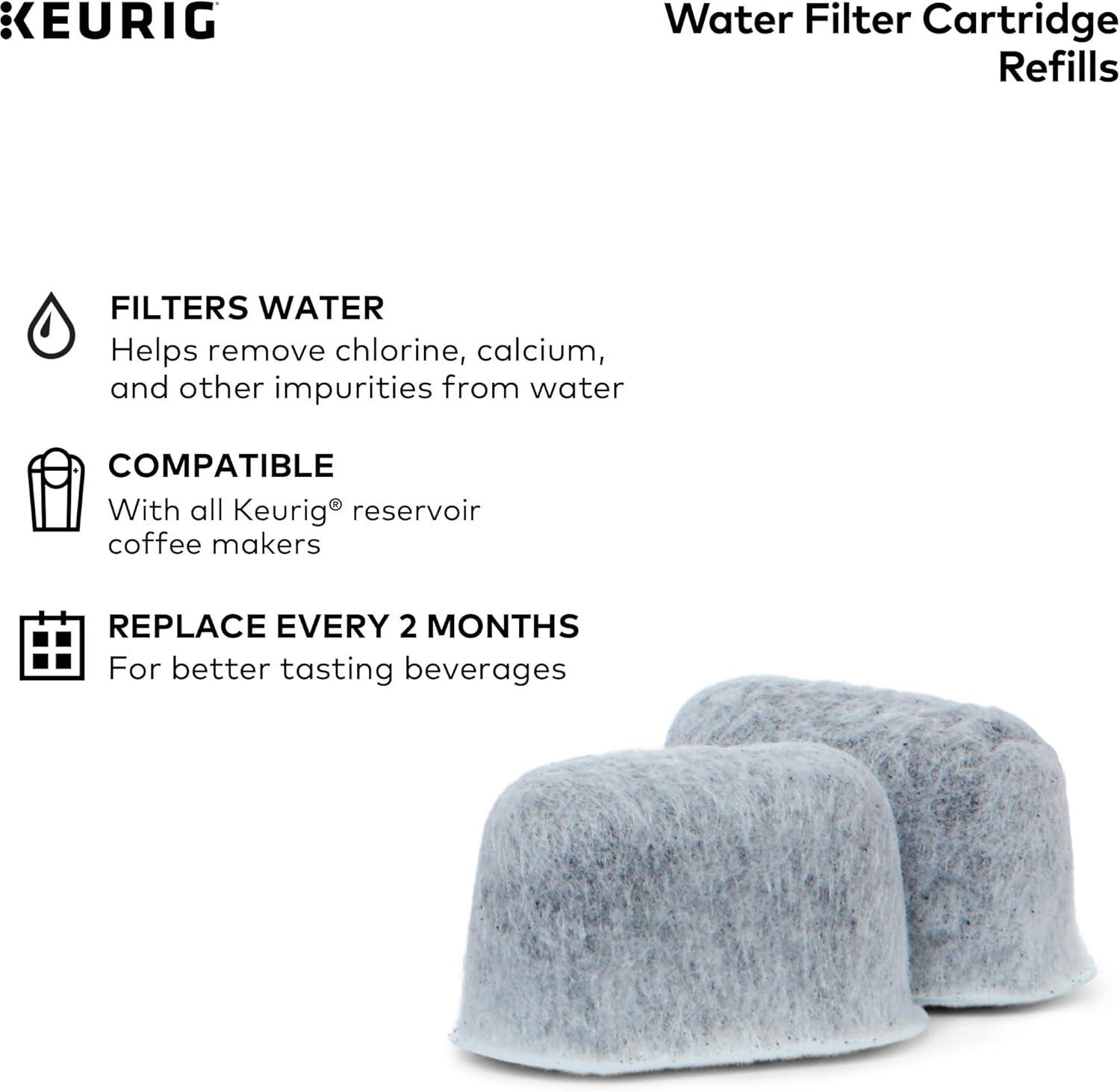 imageKeurig Water Filter Refill Cartridges Replacement Water Filter Cartridges Compatible with 20 KCup Pod Coffee Makers 2 Count2 Count Pack of 1