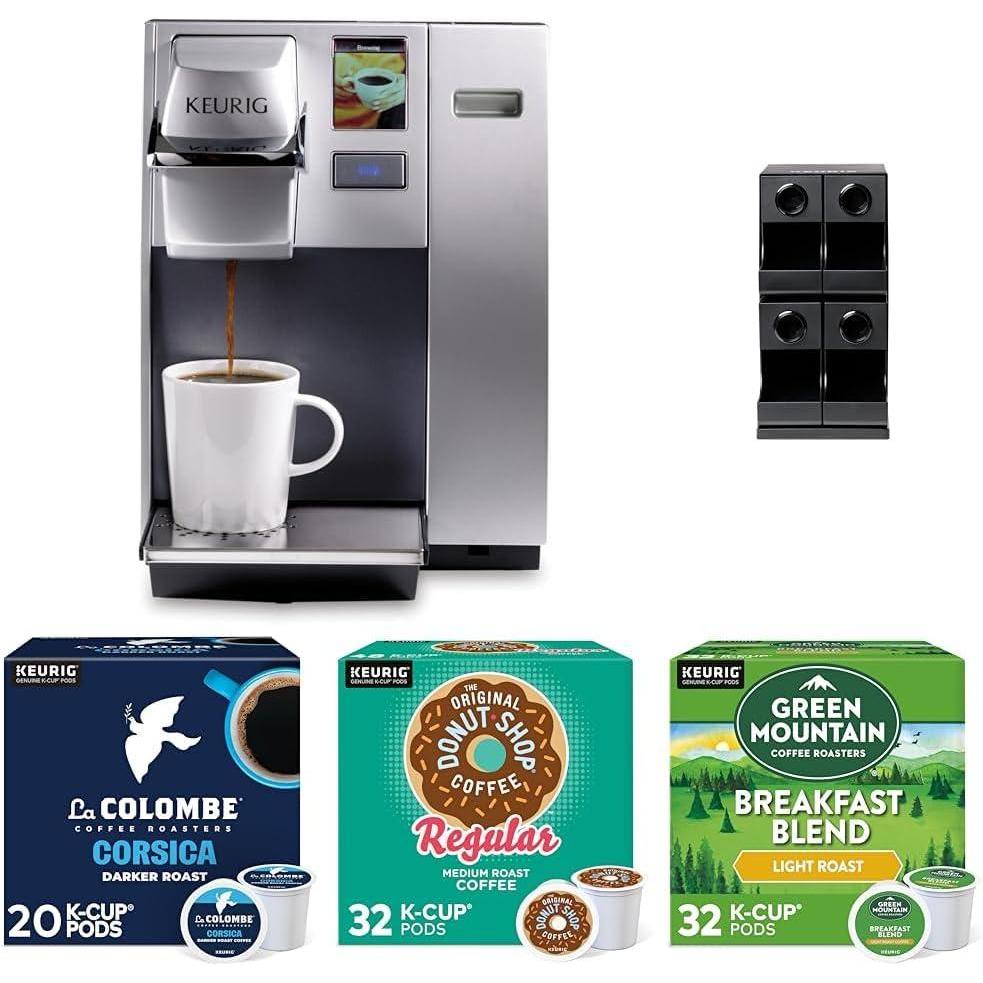 imageKeurig K155 Office Pro Single Cup Commercial KCup Pod Coffee Maker 4ct Modular Merchandiser and Coffee Pods