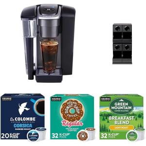 Keurig K-1550 Commercial Coffee Maker, 4ct Modular Merchandiser and Coffee Pods