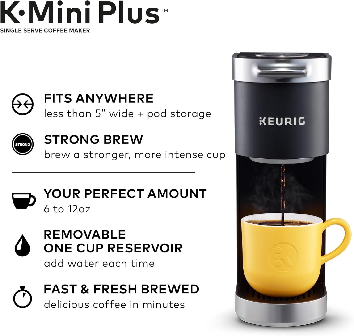 imageKeurig KMini Plus Single Serve Coffee Maker with Green Mountain Breakfast Blend Coffee Pods 32 count