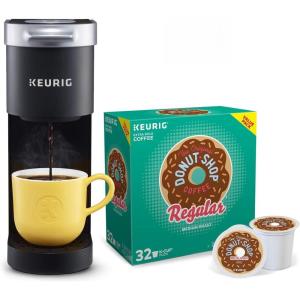 Keurig K-Mini Single Serve Coffee Maker with Donut Shop Coffee Pods, 32 count