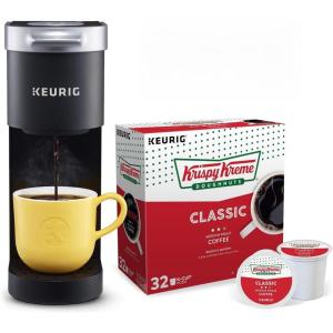Keurig K-Mini Single Serve Coffee Maker with Krispy Kreme Coffee Pods, 32 count