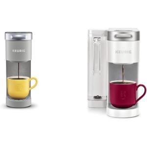 Keurig K-Mini Single-Serve K-Cup Coffee Maker, Black and Keurig Standalone Milk Frother, Black(Studio Gray)