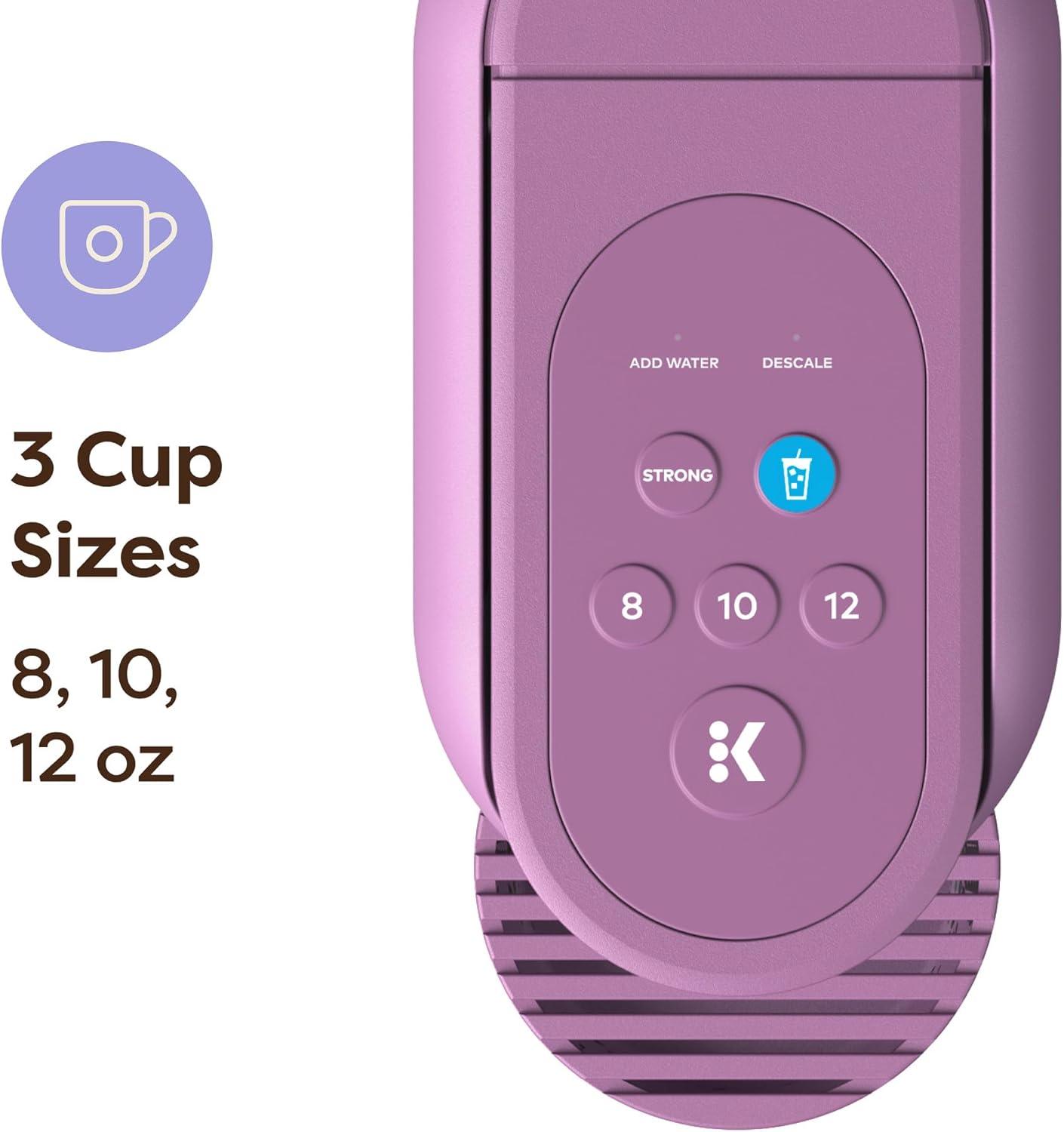 imageKeurig KMini Mate Plus SingleServe KCup Pod Coffee Maker Compact 3 Cup Sizes Brew Over Ice and Strong Button Features 50 oz Removable Reservoir Matte BlackWild Orchid