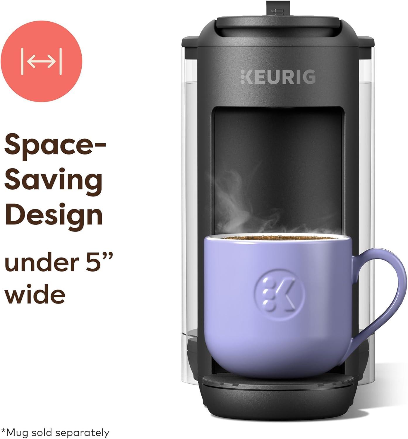 imageKeurig KMini Mate Plus SingleServe KCup Pod Coffee Maker Compact 3 Cup Sizes Brew Over Ice and Strong Button Features 50 oz Removable Reservoir Matte BlackBlack