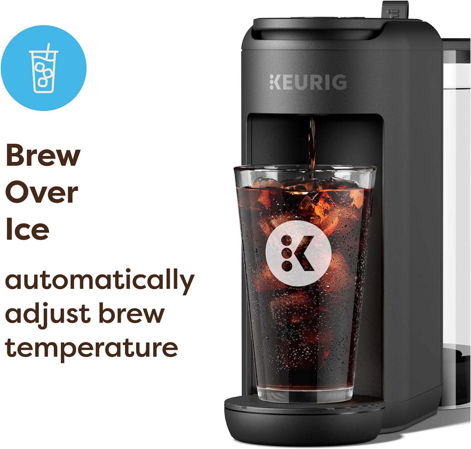 imageKeurig KMini Mate Plus SingleServe KCup Pod Coffee Maker Compact 3 Cup Sizes Brew Over Ice and Strong Button Features 50 oz Removable Reservoir Matte BlackBlack