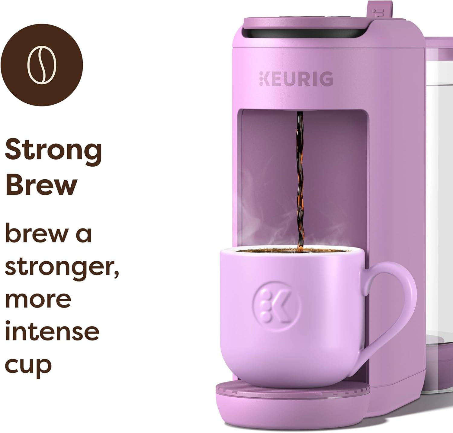 imageKeurig KMini Mate Plus SingleServe KCup Pod Coffee Maker Compact 3 Cup Sizes Brew Over Ice and Strong Button Features 50 oz Removable Reservoir Matte BlackWild Orchid