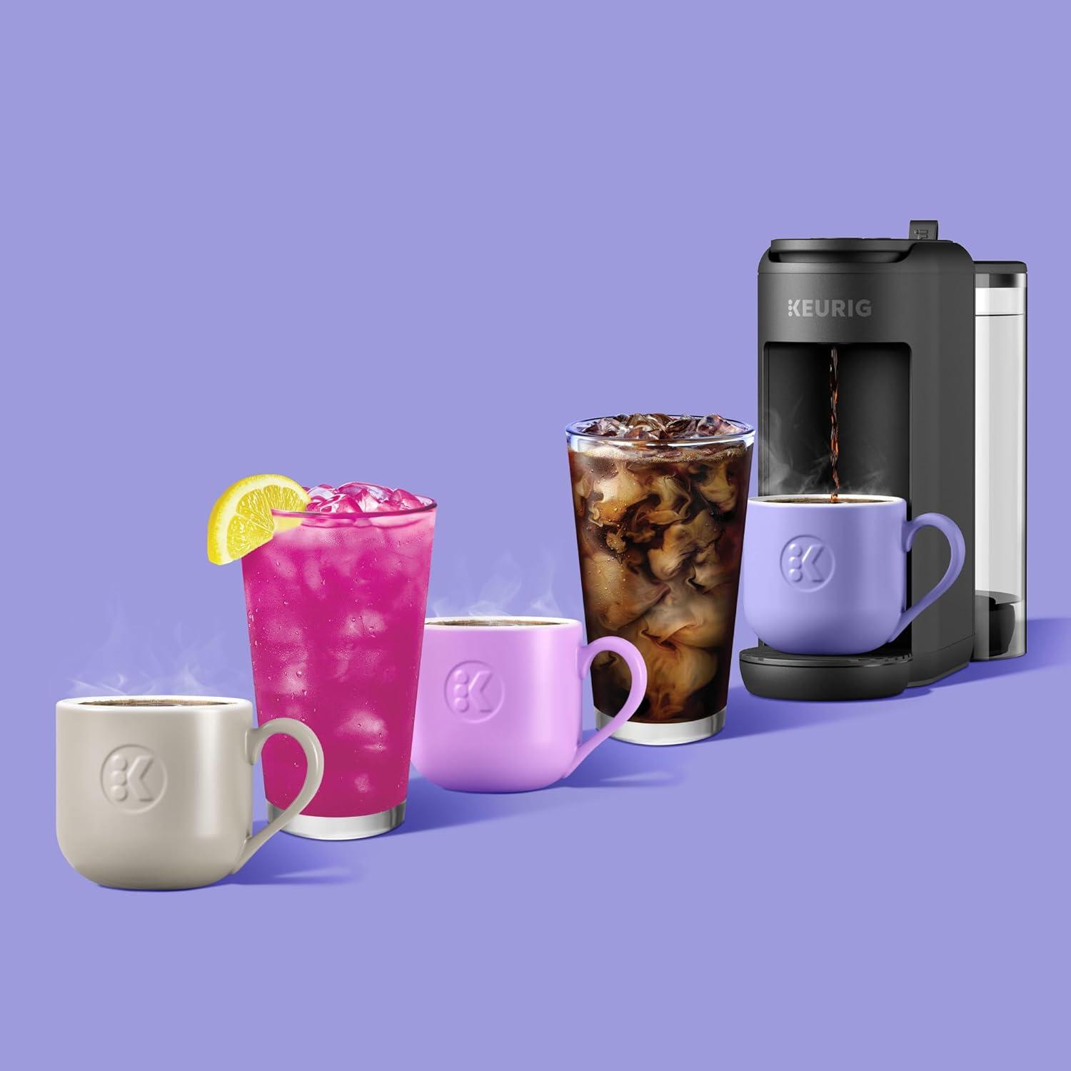 imageKeurig KMini Mate Plus SingleServe KCup Pod Coffee Maker Compact 3 Cup Sizes Brew Over Ice and Strong Button Features 50 oz Removable Reservoir Matte BlackBlack