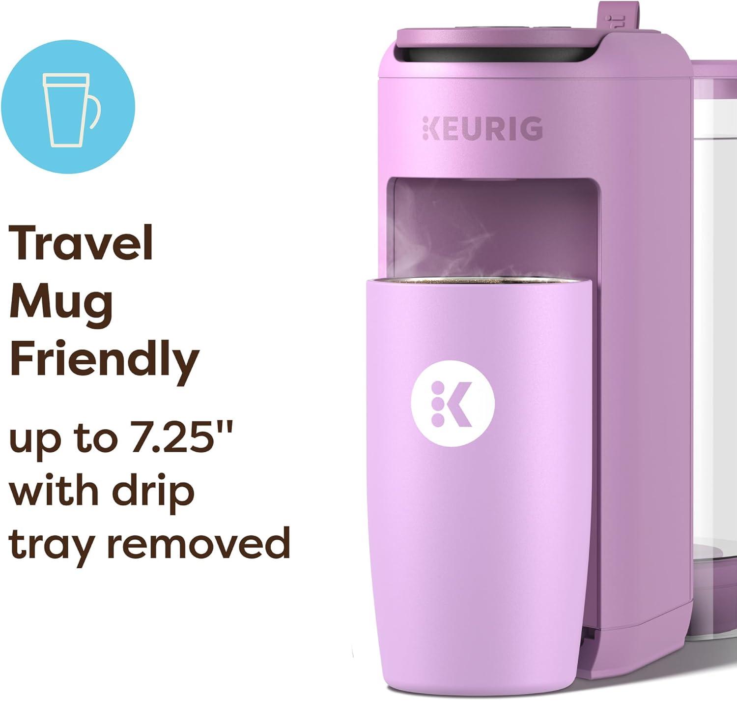 imageKeurig KMini Mate Plus SingleServe KCup Pod Coffee Maker Compact 3 Cup Sizes Brew Over Ice and Strong Button Features 50 oz Removable Reservoir Matte BlackWild Orchid