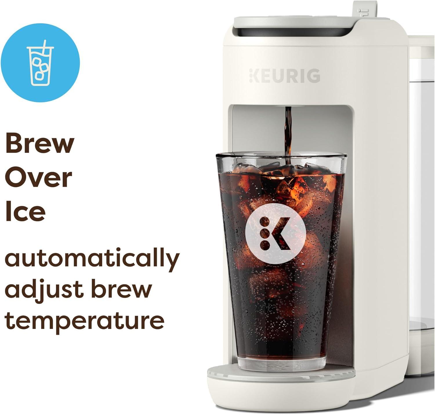 imageKeurig KMini Mate Plus SingleServe KCup Pod Coffee Maker Compact 3 Cup Sizes Brew Over Ice and Strong Button Features 50 oz Removable Reservoir Matte BlackWarm Stone