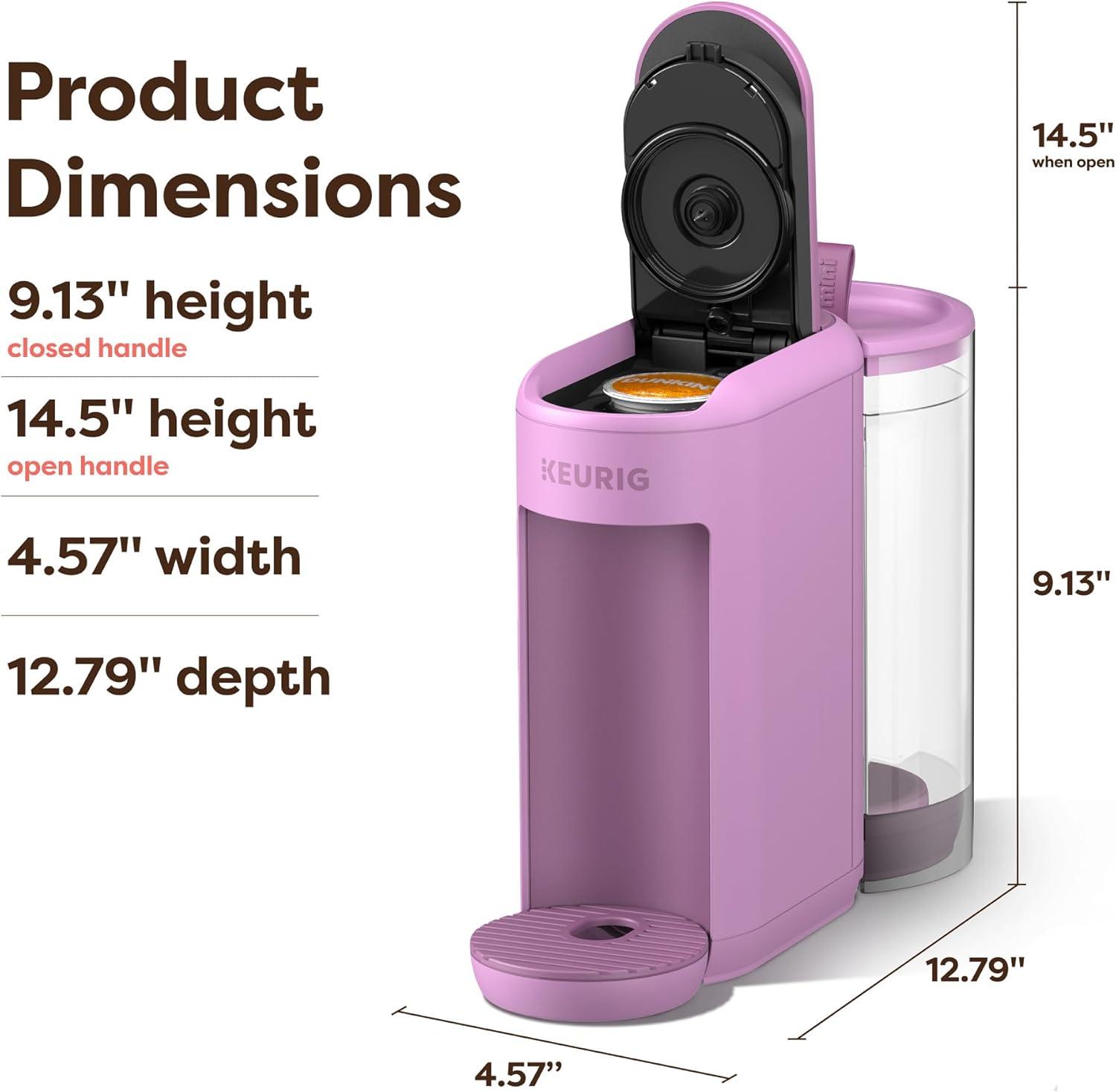 imageKeurig KMini Mate Plus SingleServe KCup Pod Coffee Maker Compact 3 Cup Sizes Brew Over Ice and Strong Button Features 50 oz Removable Reservoir Matte BlackWild Orchid