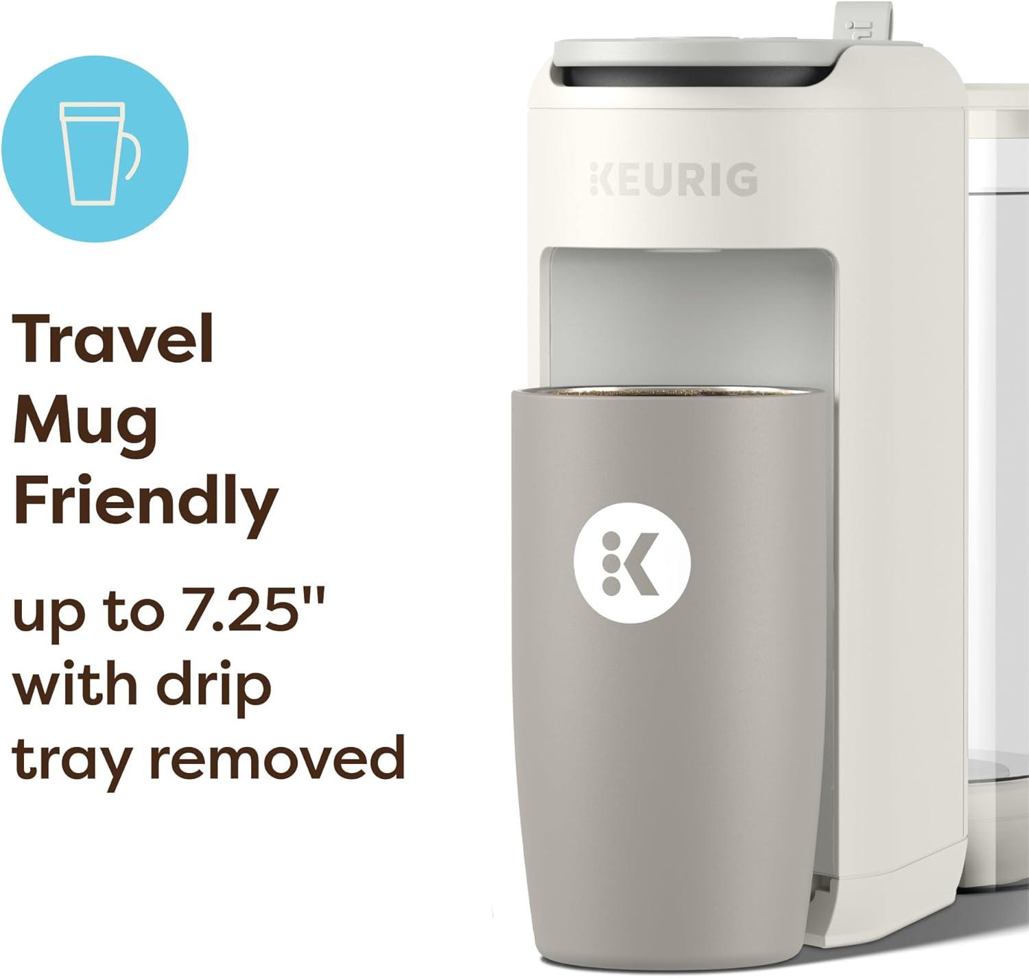 imageKeurig KMini Mate Plus SingleServe KCup Pod Coffee Maker Compact 3 Cup Sizes Brew Over Ice and Strong Button Features 50 oz Removable Reservoir Matte BlackWarm Stone