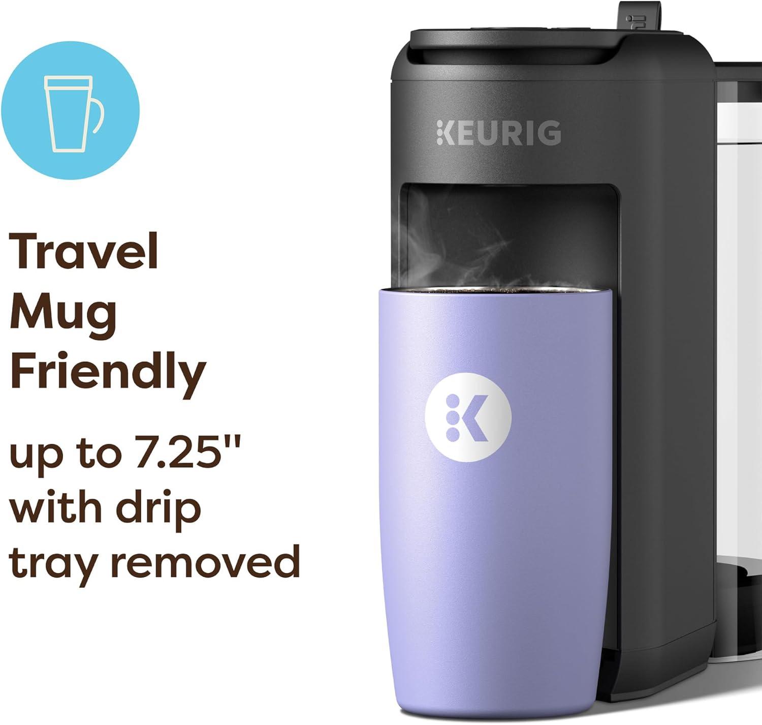 imageKeurig KMini Mate Plus SingleServe KCup Pod Coffee Maker Compact 3 Cup Sizes Brew Over Ice and Strong Button Features 50 oz Removable Reservoir Matte BlackBlack