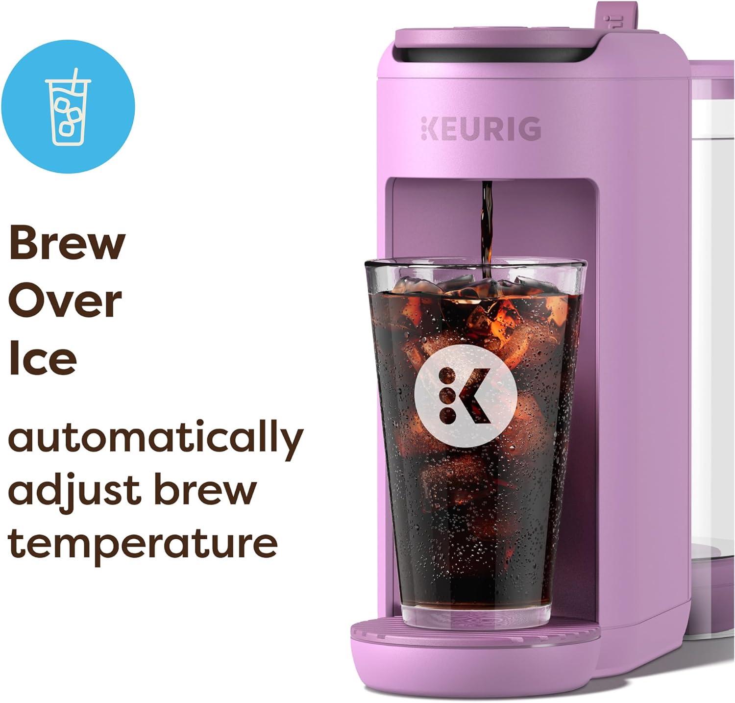 imageKeurig KMini Mate Plus SingleServe KCup Pod Coffee Maker Compact 3 Cup Sizes Brew Over Ice and Strong Button Features 50 oz Removable Reservoir Matte BlackWild Orchid