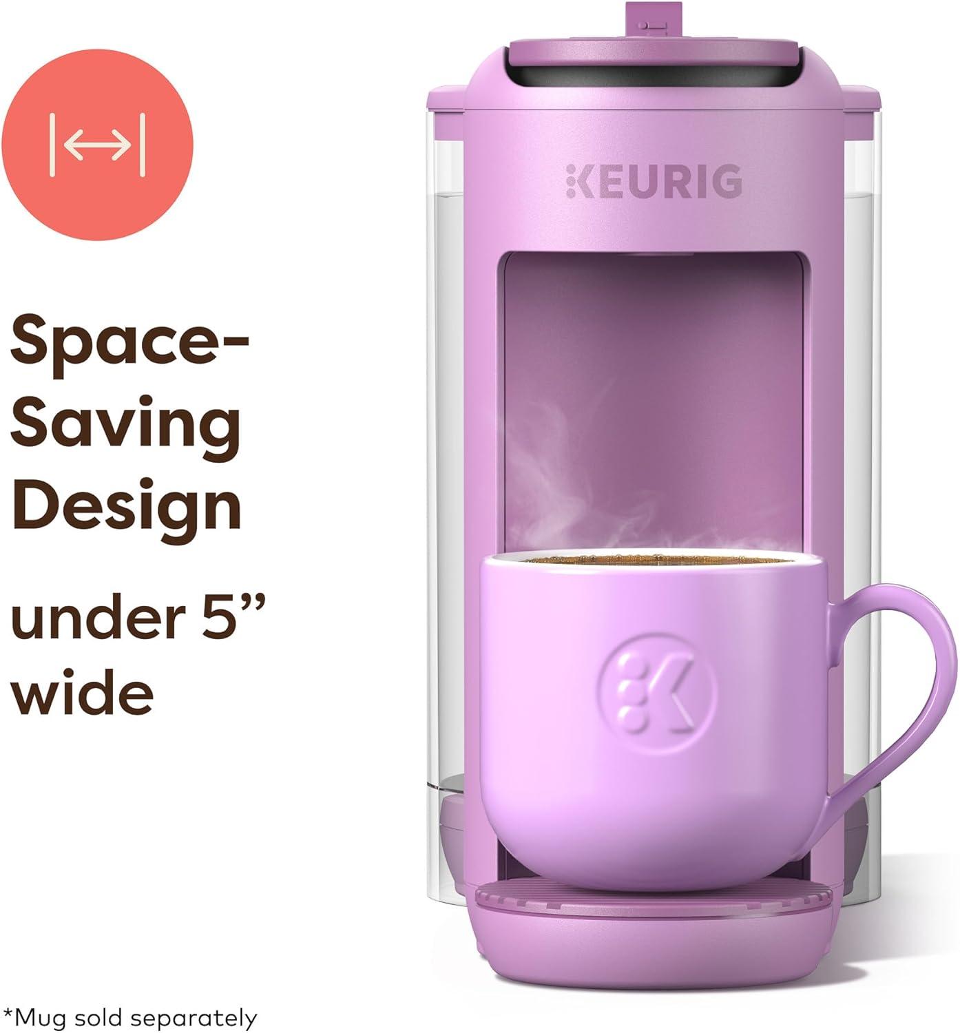 imageKeurig KMini Mate Plus SingleServe KCup Pod Coffee Maker Compact 3 Cup Sizes Brew Over Ice and Strong Button Features 50 oz Removable Reservoir Matte BlackWild Orchid
