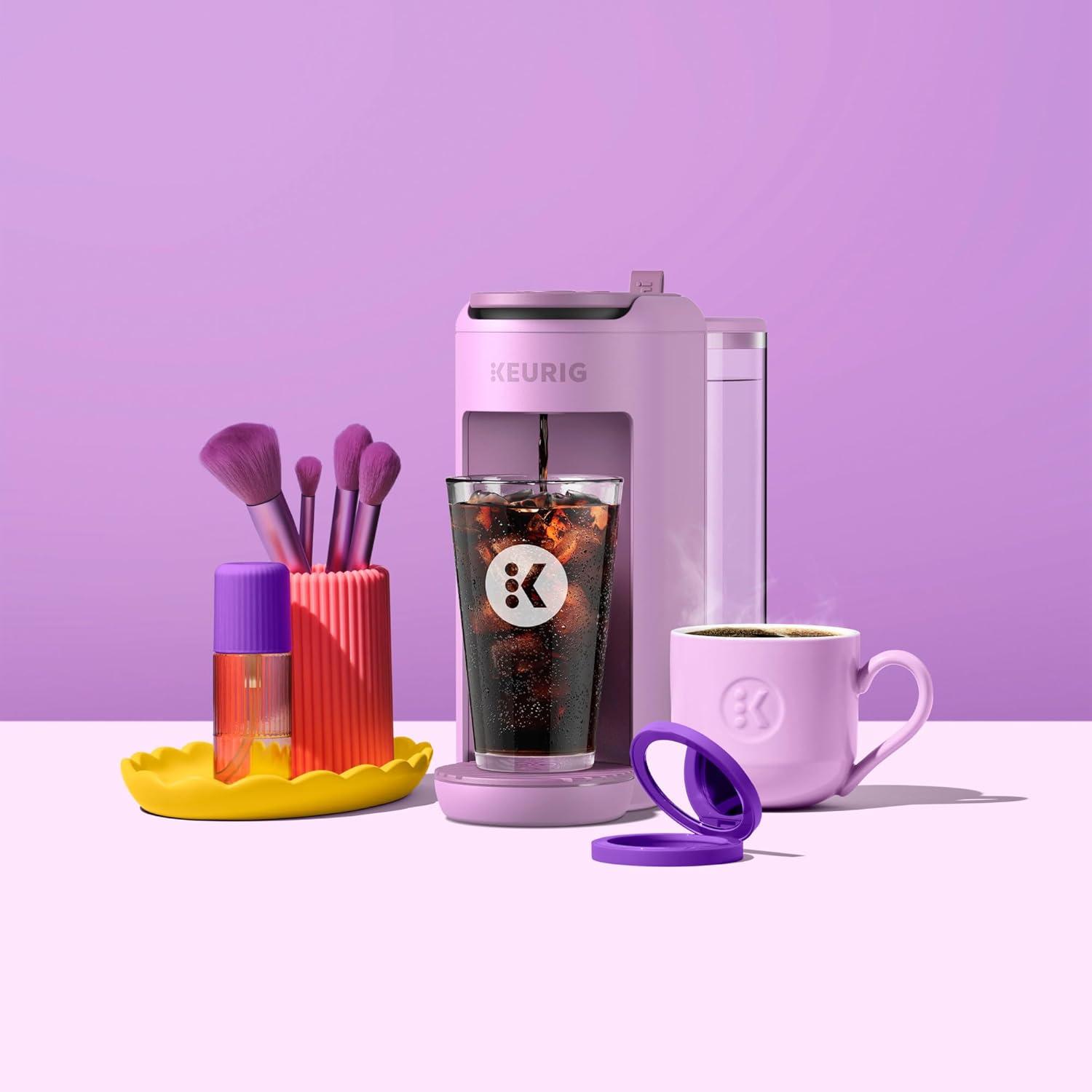 imageKeurig KMini Mate Plus SingleServe KCup Pod Coffee Maker Compact 3 Cup Sizes Brew Over Ice and Strong Button Features 50 oz Removable Reservoir Matte BlackWild Orchid