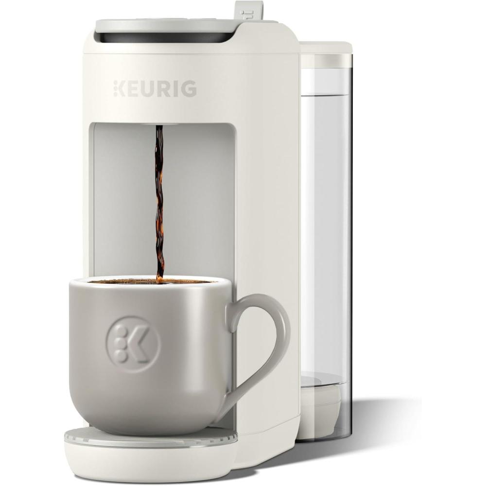 imageKeurig KMini Mate Plus SingleServe KCup Pod Coffee Maker Compact 3 Cup Sizes Brew Over Ice and Strong Button Features 50 oz Removable Reservoir Matte BlackWarm Stone