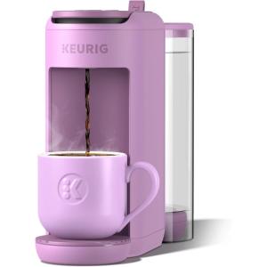 Keurig K-Mini Mate Plus Single-Serve K-Cup Pod Coffee Maker, Compact, 3 Cup Sizes, Brew Over Ice and Strong Button Features, 50 oz Removable Reservoir, Matte Black(Wild Orchid)