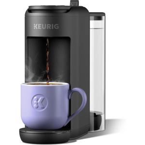 Keurig K-Mini Mate Plus Single-Serve K-Cup Pod Coffee Maker, Compact, 3 Cup Sizes, Brew Over Ice and Strong Button Features, 50 oz Removable Reservoir, Matte Black(Black)
