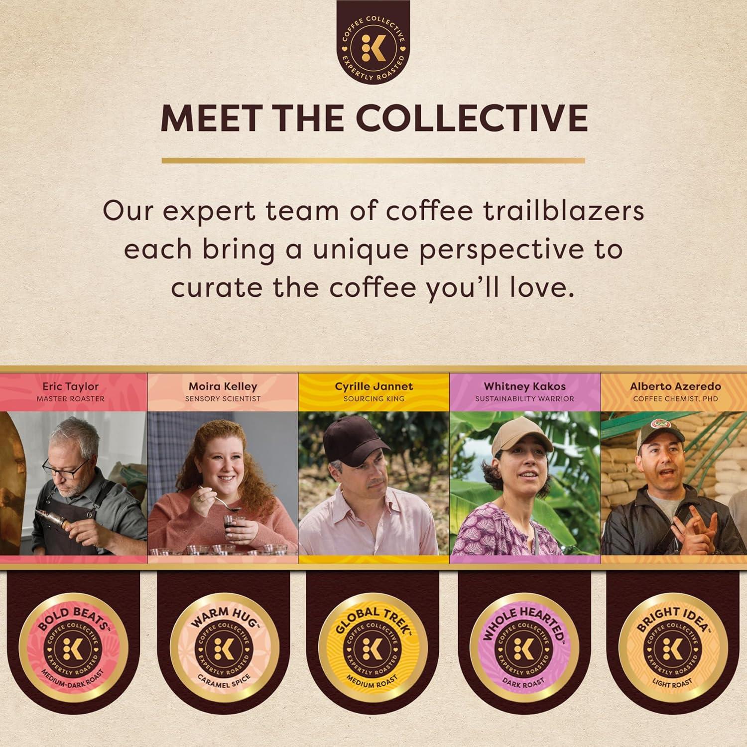 imageKeurig Coffee Collective Global Trek by Cyrille Jannet Medium Roast Coffee Single Serve Keurig KCup Pods 28 CountBold Beats