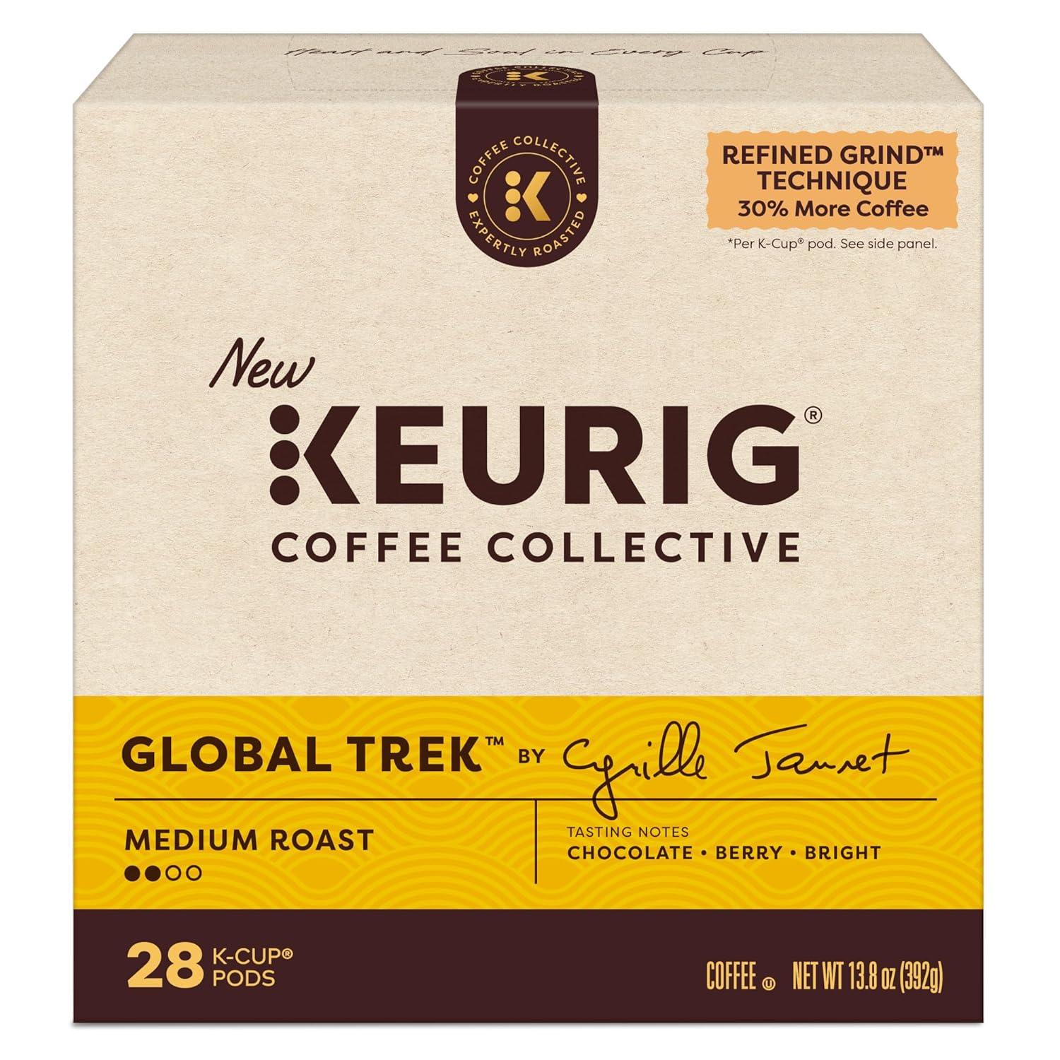 imageKeurig Coffee Collective Global Trek by Cyrille Jannet Medium Roast Coffee Single Serve Keurig KCup Pods 28 CountGlobal Trek