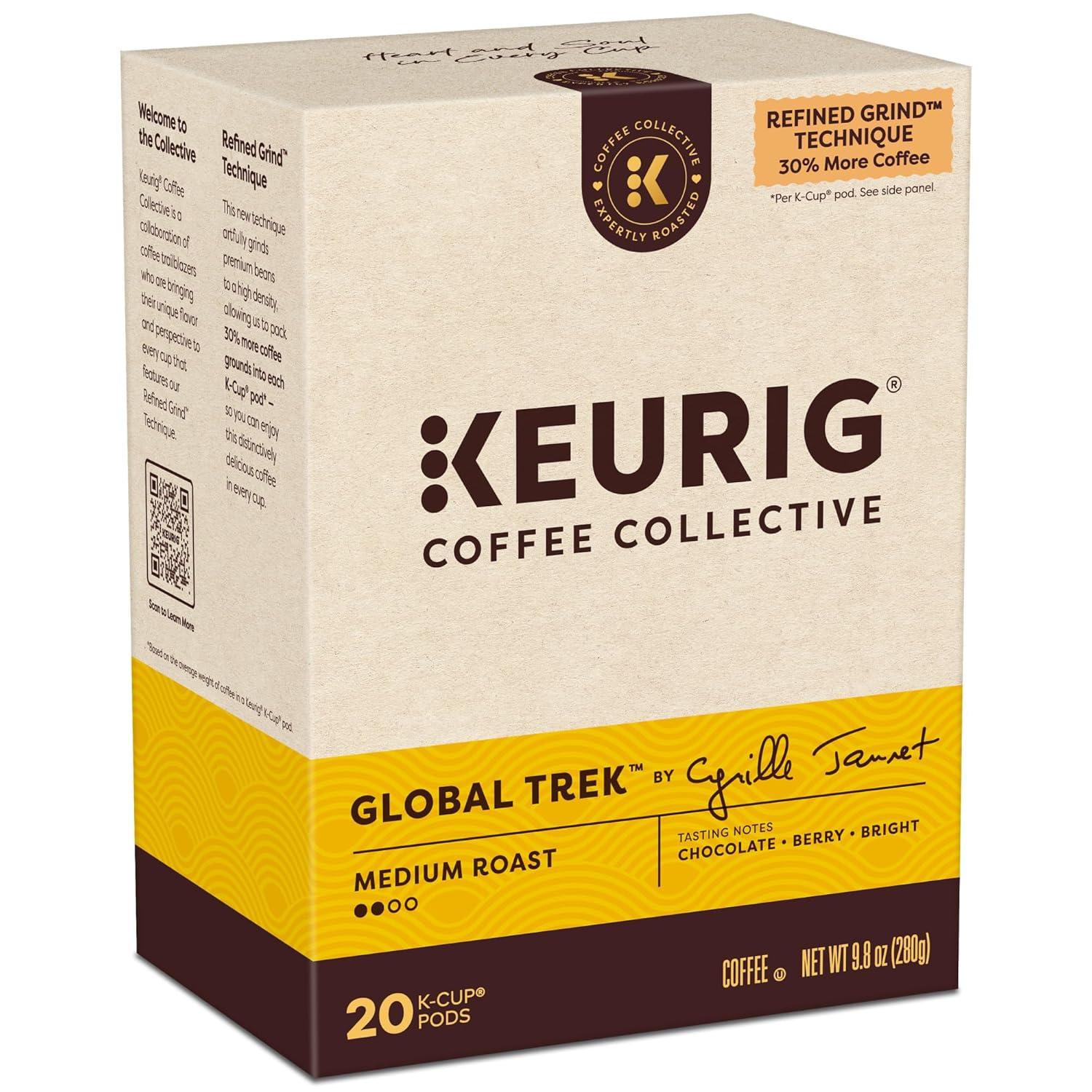 imageKeurig Coffee Collective Global Trek by Cyrille Jannet Medium Roast Coffee Single Serve Keurig KCup Pods 28 CountGlobal Trek