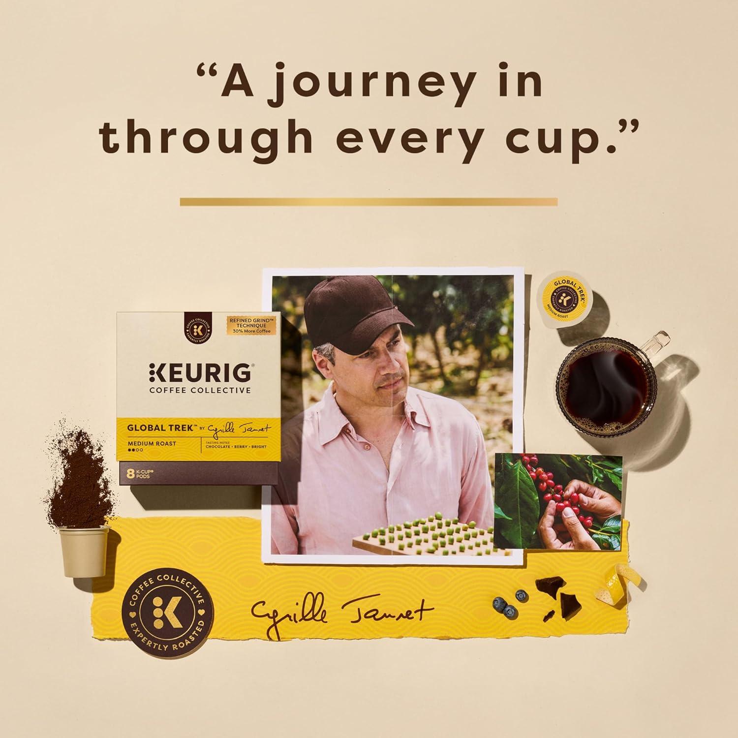 imageKeurig Coffee Collective Global Trek by Cyrille Jannet Medium Roast Coffee Single Serve Keurig KCup Pods 28 CountGlobal Trek
