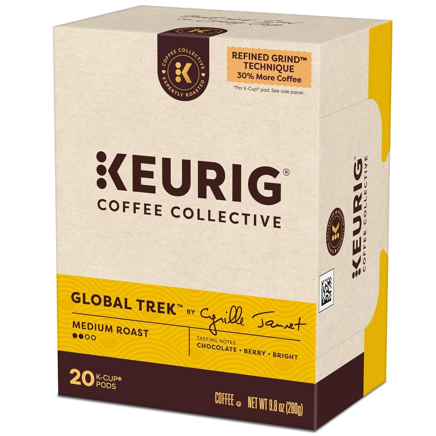 imageKeurig Coffee Collective Global Trek by Cyrille Jannet Medium Roast Coffee Single Serve Keurig KCup Pods 28 CountGlobal Trek