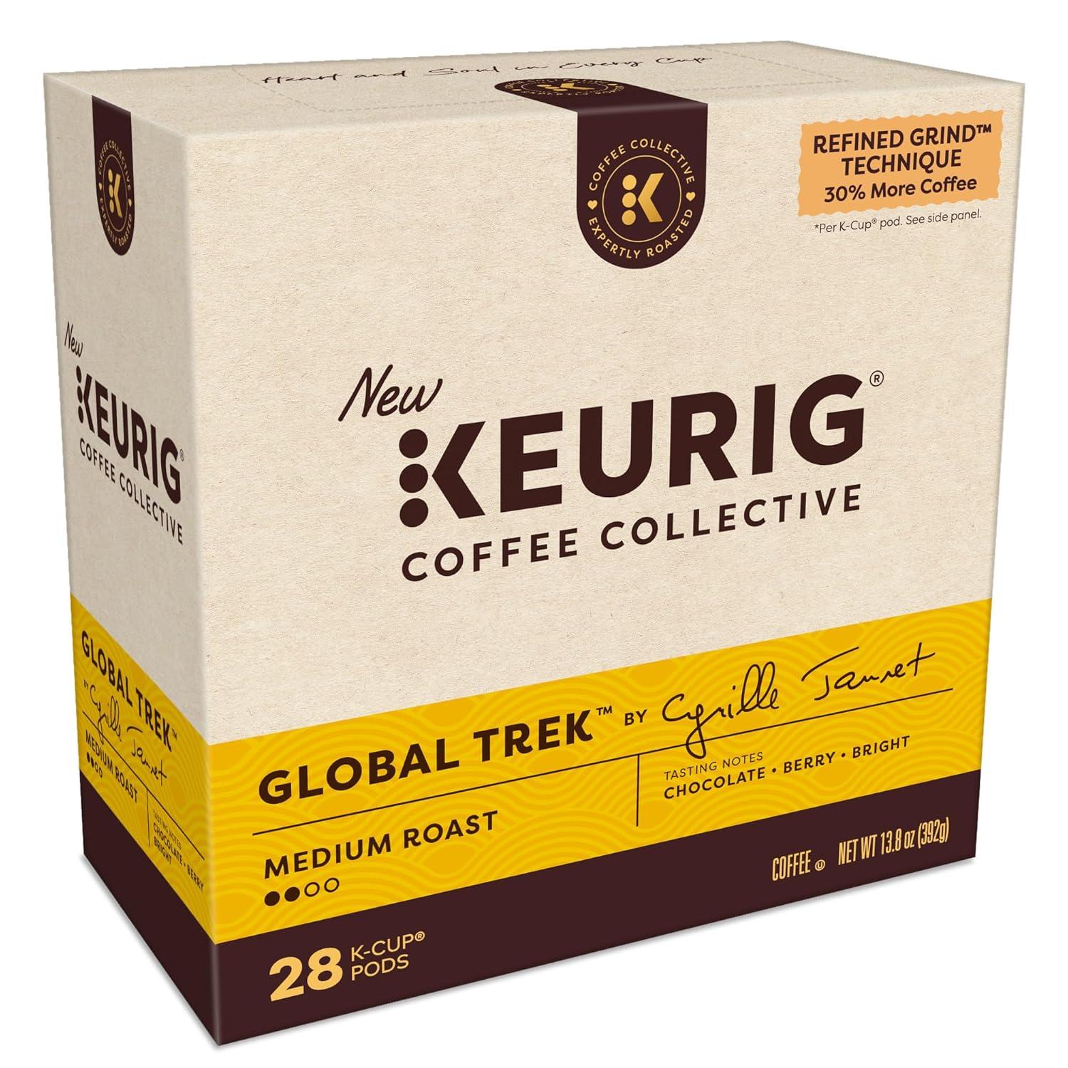 imageKeurig Coffee Collective Global Trek by Cyrille Jannet Medium Roast Coffee Single Serve Keurig KCup Pods 28 CountGlobal Trek