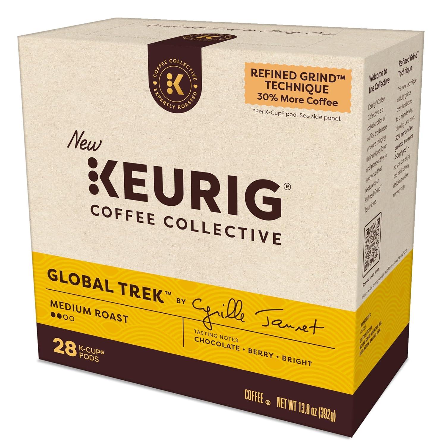 imageKeurig Coffee Collective Global Trek by Cyrille Jannet Medium Roast Coffee Single Serve Keurig KCup Pods 28 CountGlobal Trek
